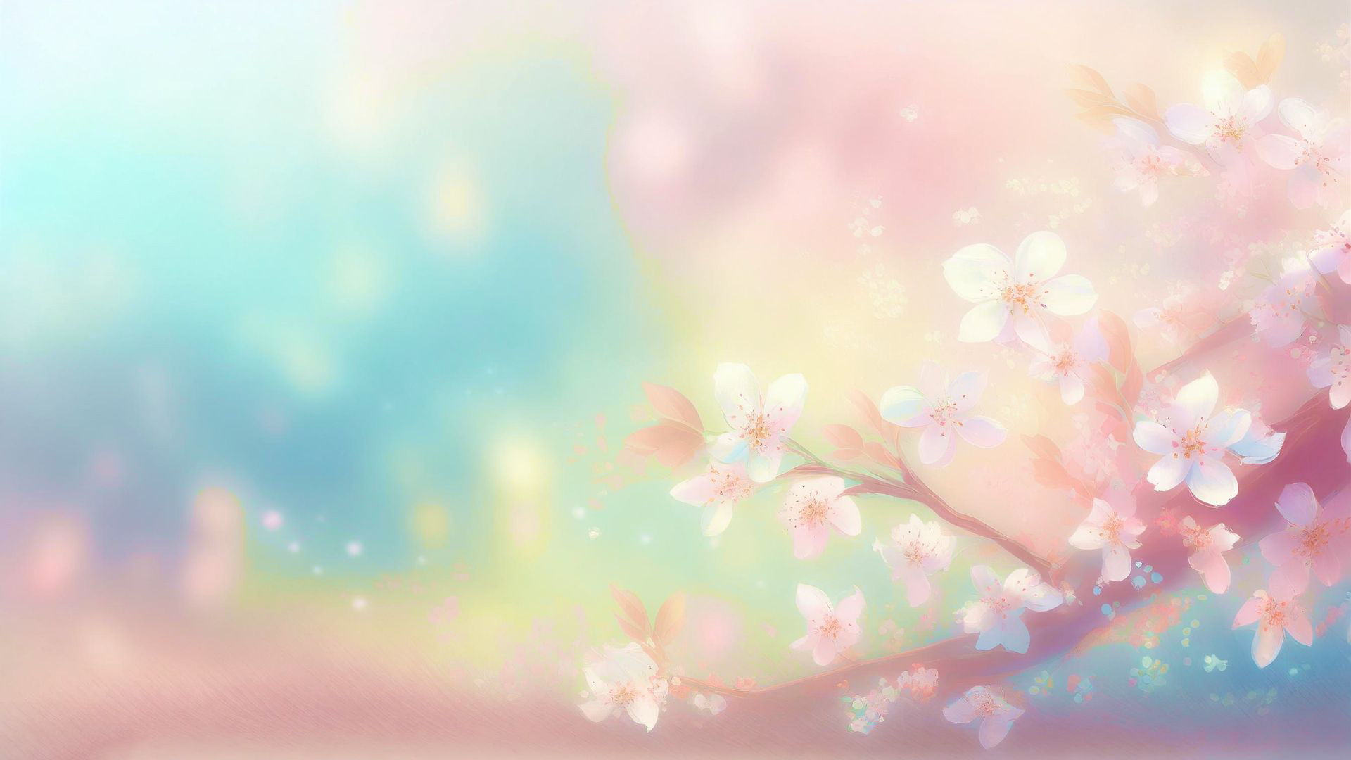The Bright Yard Shop -The Bright Yard Shop Powerpoint Background Spring with Pretty Pastel Cherry Blossoms for PowerPoint Google Slides or Wallpaper